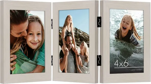 Miniatura 38 de Armazón de fotos con bisagra y frente de vidrio. Fabricado para exhibir dos fotos de 4 x 6 pulgadas, se para de manera vertical en el escritorio