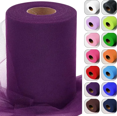 Miniatura 20 de Rollos de tela de tul verde ácido de 6 pulgadas por 100 yardas (300 pies) Cinta de tul para tutú, falda, envoltorio de regalo, decoración de boda