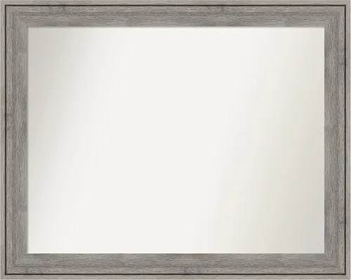 Miniatura 357 de Amanti Art Espejo de pared personalizado no biselado (24.5 x 24.5 pulgadas), marco gris marrón alta, varios tamaños personalizados, espejo de baño