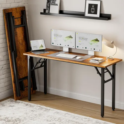 Miniatura 32 de Frylr Pequeño escritorio plegable para computadora, mesa portátil de 35.8 pulgadas para manualidades y estudio, escritorio ligero para espacios