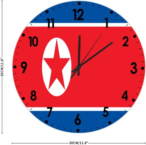 Miniatura 335 de Cheyan Reloj de pared con bandera de Canadá de 12 pulgadas, silencioso, sin tictac, de PVC, funciona con pilas, reloj redondo decorativo, regalo