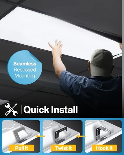 Miniatura 4 de Sunco - Paquete de 12 lámparas LED de panel plano de 2 x 4, 6500 LM, características seleccionables, 30 W/40 W/50 W, 4000 K/5000 K/6000 K, regulable