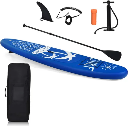 Miniatura 9 de GYMAX Tabla de remo, tabla de remo inflable con accesorios de SUP, aleta extraíble, paleta, bomba, correa y bolsa de transporte, tablas de remo