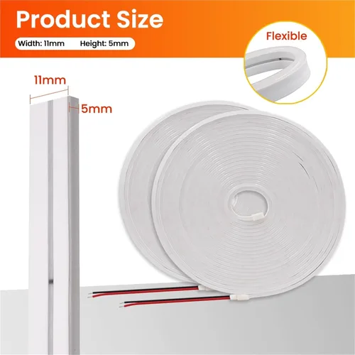 Miniatura 6 de Tira de neón DC 24V 1.6-65.6 ft IP67 impermeable, multicolor, retroiluminación de TV, tubo de silicona flexible para el hogar, luz LED