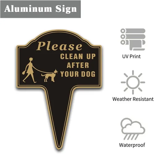 Miniatura 3 de Señal de Limpiar Después de Tu Perro, Yuntarda 25.4x35.6 cm Sin Cacas de Perro para Césped Sin Perros Haciendo Caca en el Patio con Estaca, Señal