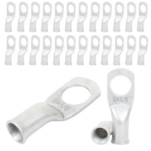 Miniatura 38 de 2/0 AWG 5/16" Stud (25 piezas), terminal de anillo de batería resistente, conectores de calibre 00, lengüetas de alambre de cobre 2/0, terminales
