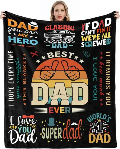 Manta para papá, 50 x 60 pulgadas, regalo suave y duradero para papá, cumpleaños, día del padre, jubilación, perfecta para viajes, camping, oficina