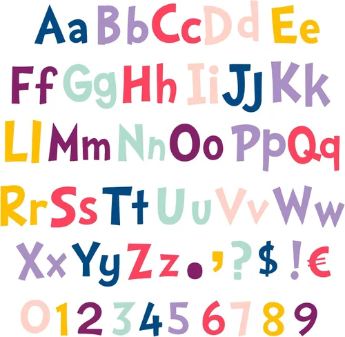 Miniatura 8 de Tenare Juego de 134 letras de 5 pulgadas, letras del alfabeto de graduación, números del alfabeto, recortes de letras para regalos de estudiantes