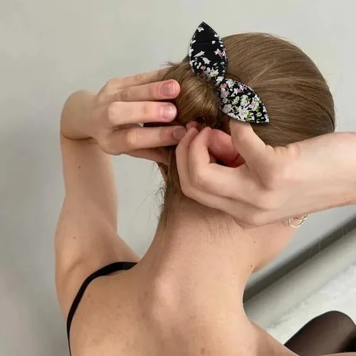 Miniatura 6 de 4 Piezas Creador de Moños Hábil Twist Francés Oreja de Conejo Retorcedor de Moños Flor Flexible Rápido Accesorios de Peinado para Mujeres Niñas