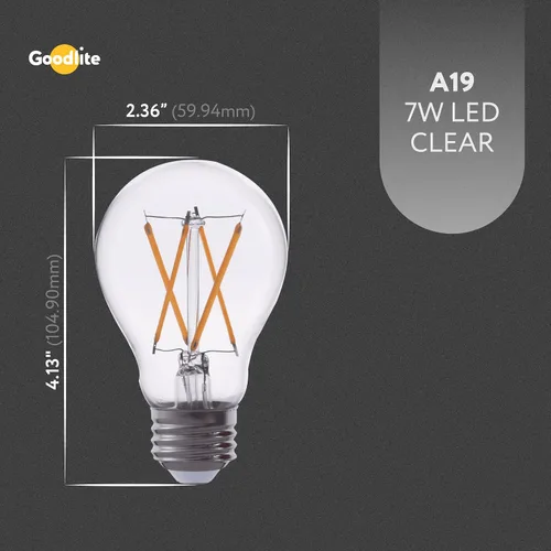 Miniatura 7 de Goodlite Bombilla LED G-83446 de 5000 K, 7 W, A19, 850 lúmenes, equivalente a 60 W, base E26, color blanco superregulable