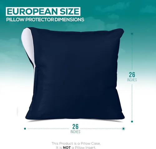 Miniatura 2 de Utopia Bedding - Protectores de almohada impermeables, con cremallera (sin rellenos de almohada), europeos (paquete de 4, azul marino), fundas