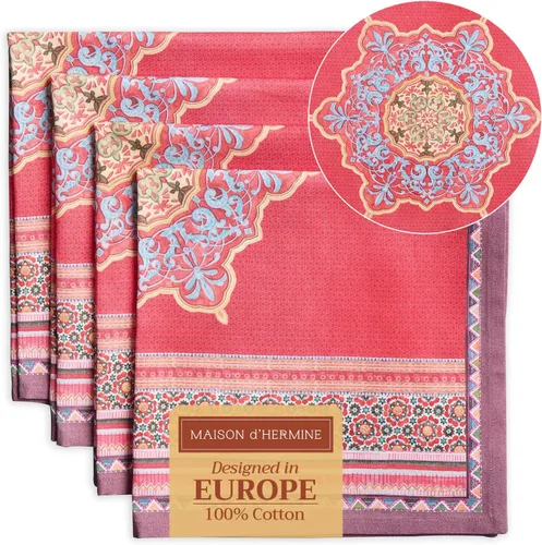 Miniatura 72 de Maison d' Hermine Happy Florals - Juego de 4 servilletas 100% algodón suave y cómodo perfectas para cenas familiares, bodas, fiestas de cóctel, 063