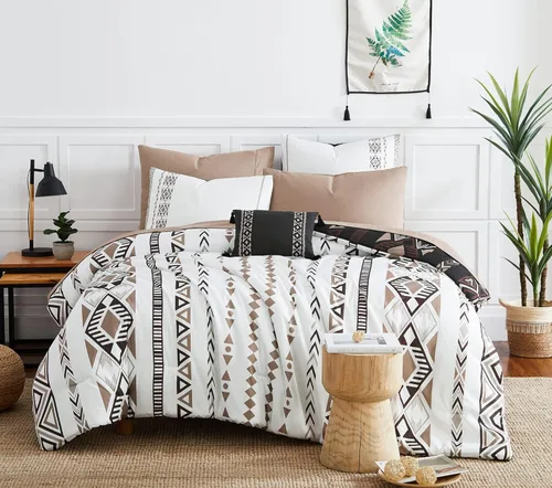 Miniatura 13 de Geniospin Juego de edredón tamaño matrimonial de 7 piezas - Juego de ropa de cama en una bolsa, cómodos juegos de ropa de cama occidentales