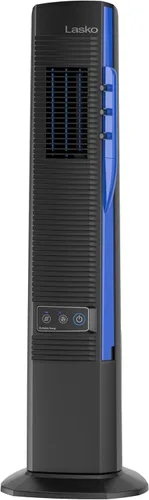 Lasko Misto YF300 - Ventilador de torre para exteriores, 4 velocidades, oscilación interna, para terrazas, patios y porches, negro, YF300, grande