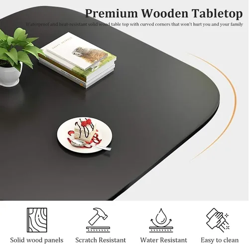 Miniatura 3 de Juego de mesa de comedor cuadrada con sillas, mesa de cocina compacta y 4 sillas, mesa de conferencias moderna con sillas, mesa de recepción