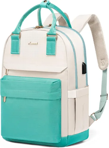 Miniatura 32 de LOVEVOOK - Mochila para laptop de 15.6 pulgadas para mujer, bolsa de laptop con puerto USB, mochilas impermeables de moda, mochilas vintage