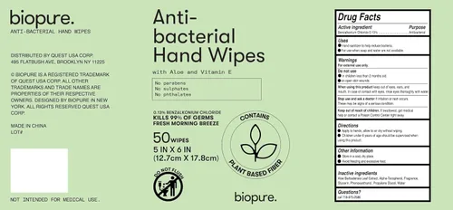 Miniatura 7 de BIOPURE Toallitas antibacterianas para manos Fresh Morning Breeze - Toallitas antibacterianas con fórmula de aloe y vitamina E Canister