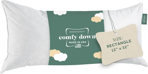 Miniatura 30 de ComfyDown Cojín de 12 x 12 pulgadas, relleno de plumas y plumas, funda 100% algodón, fabricada en Estados Unidos, funda de almohada decorativa suave