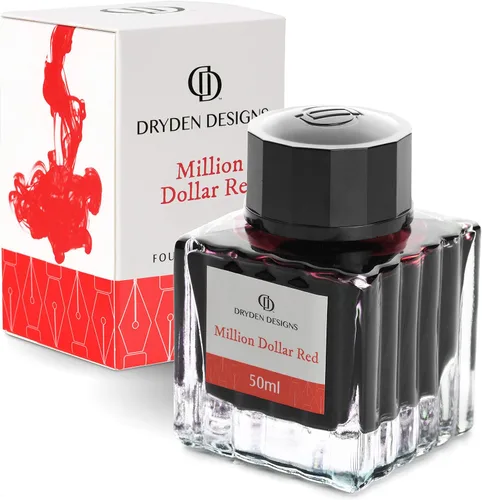Miniatura 12 de Dryden Designs Botella de tinta para pluma estilográfica, edición de lujo, flujo suave, diseño compacto, 1.7 fl oz, color negro implacable