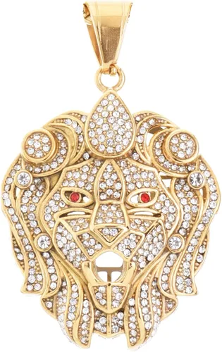 Miniatura 5 de Collar de cadena SCP para hombre con cabeza de león chapado en oro de acero inoxidable chapado en plata de 20 pulgadas