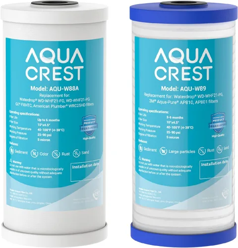 Miniatura 17 de AQUA CREST FXHTC - Filtro de agua para toda la casa de 5 micrones, 10 x 4.5 pulgadas, repuesto para GE® FXHTC, GXWH40L, fontanero americano W10-PR