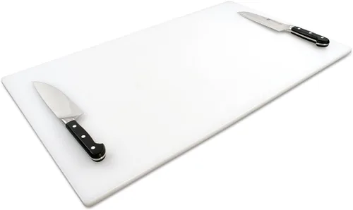 Miniatura 9 de Thirteen Chefs Tabla de cortar extra grande de 30 x 18 para pescado, carne, barbacoa, plástico negro de 1/2 pulgada de grosor, polietileno HDPP