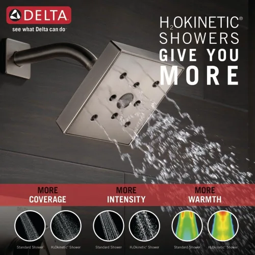 Miniatura 4 de Delta Faucet Ara 14 Serie T14467-SS - Juego alcachofa de ducha con pulverizador H2Okinetic, acero inoxidable (válvula no incluida), T14467-SS