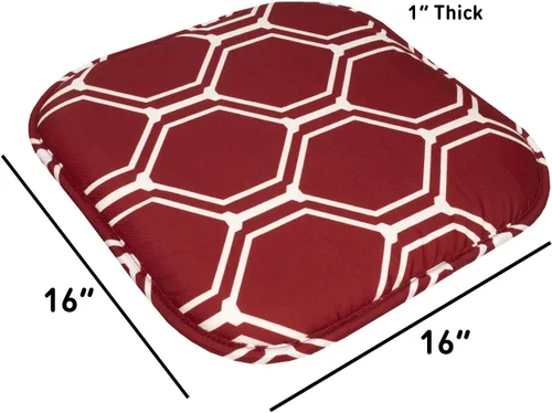 Miniatura 165 de Sweet Home Collection Cojines de espuma viscoelástica para silla, goma antideslizante y diseño de panal de abejas y esquinas redondeadas de 16 x 16