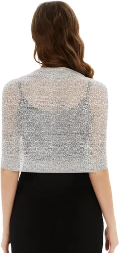 Miniatura 4 de Chales metálicos brillantes y envolturas con hebilla, para vestidos de noche, fiestas, bodas, novias, damas de honor