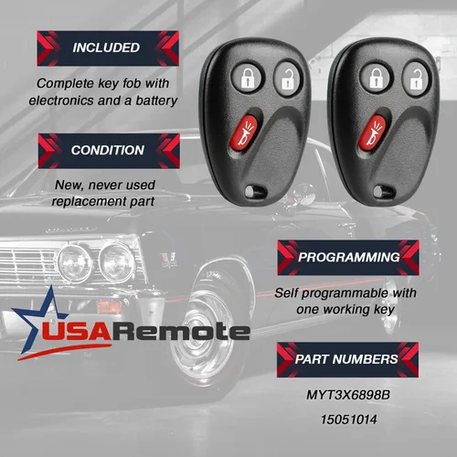 Miniatura 3 de Llavero con control remoto de entrada sin llave para automóvil compatible con Buick Rainier / Chevy Trailblazer / GMC Envoy / Isuzu Ascender