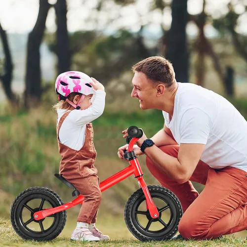 Miniatura 2 de BABY JOY Bicicleta de equilibrio para niños, bicicleta de entrenamiento sin pedal con manillar y asiento ajustables y neumáticos EVA a prueba de Rojo