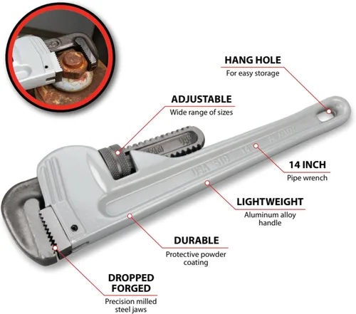 Miniatura 2 de Performance Tool W2114 Llave de tubo de aluminio de 14 pulgadas