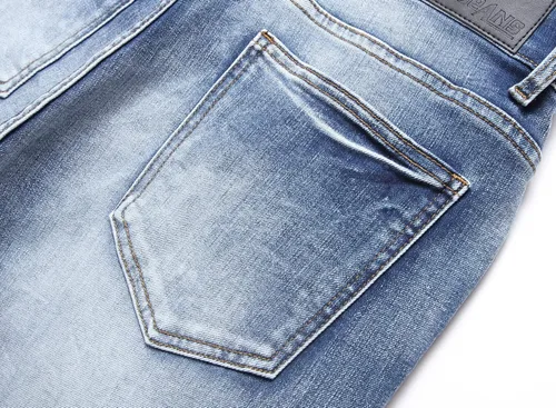 Miniatura 6 de Skinny Slim Fashion - Jeans elásticos de motociclista de Hip Hop con agujeros rectos rasgados.