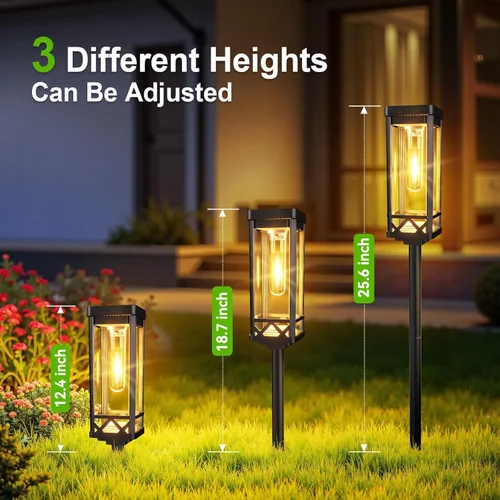 Miniatura 5 de KOOPER Taller Solar Pathway Lights Outdoor, 8 Pack Upgraded Brighter Solar Garden Lights Solar Powered, Up To 15 Hours Outdoor Solar Lights for Yard