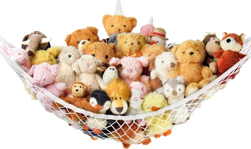 Miniatura 14 de Red de Hamaca de Almacenamiento para Animales de Peluche en la Esquina - Gran Red de Hamaca de Juguete para Decoración de Habitación de Animales