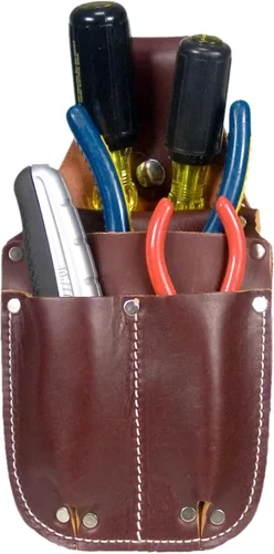Occidental Leather Pocket Caddy - Marrón - 4 bolsillos y portaherramientas - Compatibilidad de cinturón de hasta 2 pulgadas de ancho - Ligero -