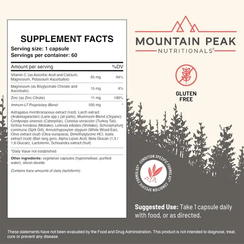 Miniatura 3 de Mountain Peak Nutritionals Immuni-LT - Suplemento de apoyo para el sistema inmunológico y todo el cuerpo, refuerzo inmunológico lleno de energía