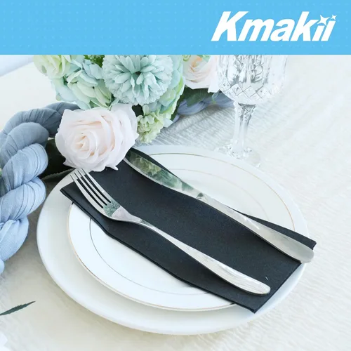 Miniatura 8 de KMAKII Servilletas desechables negras para cena, servilletas de tela como servilletas de papel de lino, toallas de mano de papel para baño, bodas