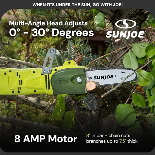 Miniatura 3 de Sun Joe Motosierra convertible de poste de 120 V, recortadora telescópica eléctrica de 8.6 pies, verde