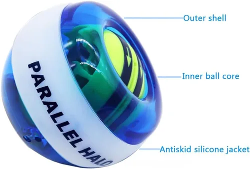 Miniatura 5 de Power Wrist Ball AUTO Start Gyro Ball with LED Lights Forearm Exerciser Wrist Strengthener for Strengthening Muscle and Bones Azul y blanco