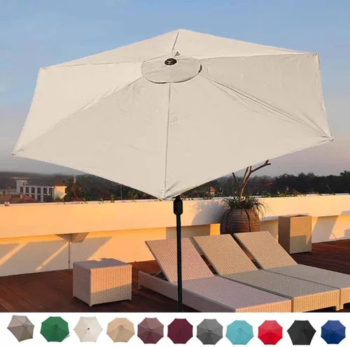 Miniatura 2 de Cubierta de repuesto para sombrilla de patio al aire libre, 6 varillas/8 varillas, 6.5 pies/9 pies/10 pies, toldo de repuesto para sombrilla