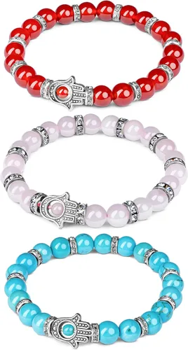 Miniatura 29 de Pulseras de cristal para mujeres y hombres, regalos de cumpleaños, hechas a mano de 0.236 in con cuentas de piedra para equilibrio de chakras