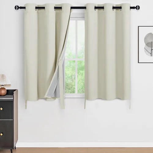 Miniatura 92 de DWCN Cortinas 100% opacas de 84 pulgadas de largo para dormitorio con forro negro, paneles de cortina de ventana de doble capa con aislamiento Azul