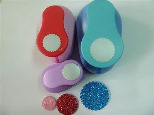 Miniatura 2 de Fascola Juego de 3 piezas de círculos ondulados (1 pulgada + 1.5 pulgadas + 2 pulgadas) para manualidades, perforadores de papel redondos para Wave