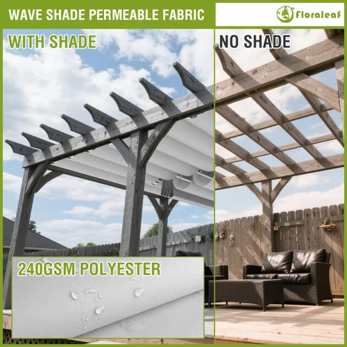 Miniatura 3 de Cubierta de Sombra para Pérgola de 3'×4' Impermeable Retráctil Toldo de Repuesto para Pérgola Vela de Sombra Deslizante con Herrajes de Cable