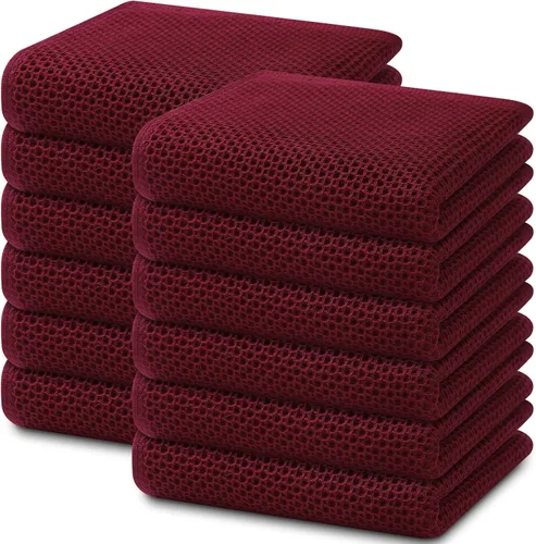 Miniatura 141 de Homaxy Paños de cocina de 100% algodón con tejido de gofre, ultra suaves, absorbentes, de secado rápido, 12 x 12 pulgadas, paquete de 6, amarillo