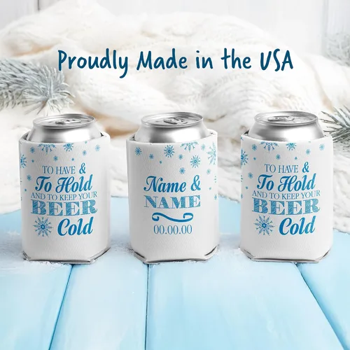 Miniatura 7 de VictoryStore Enfriadores de latas y bebidas: Boda de invierno personalizada para tener y sostener enfriadores de latas de boda (150)