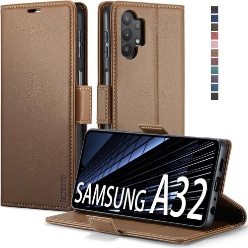 Miniatura 15 de Funda tipo cartera para Samsung Galaxy A32 5G con bloqueo RFID, tarjetero y función atril magnético, funda de cuero con tapa para Samsung Galaxy A32