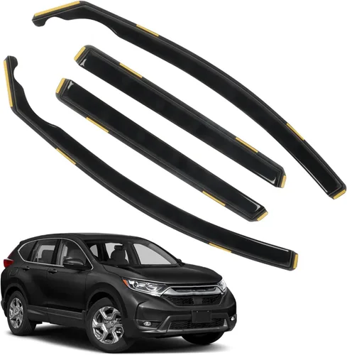 Miniatura 13 de 4 piezas de protectores de lluvia para ventanas y deflectores de viento para Honda Civic de 4 puertas sedán, 1996-2000, para montaje exterior
