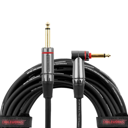 Miniatura 15 de Cableworks By Gator Cases Headliner Series Premium 3 pies recto a ángulo recto cable para instrumentos de guitarra (GCWH-INS-03RA)